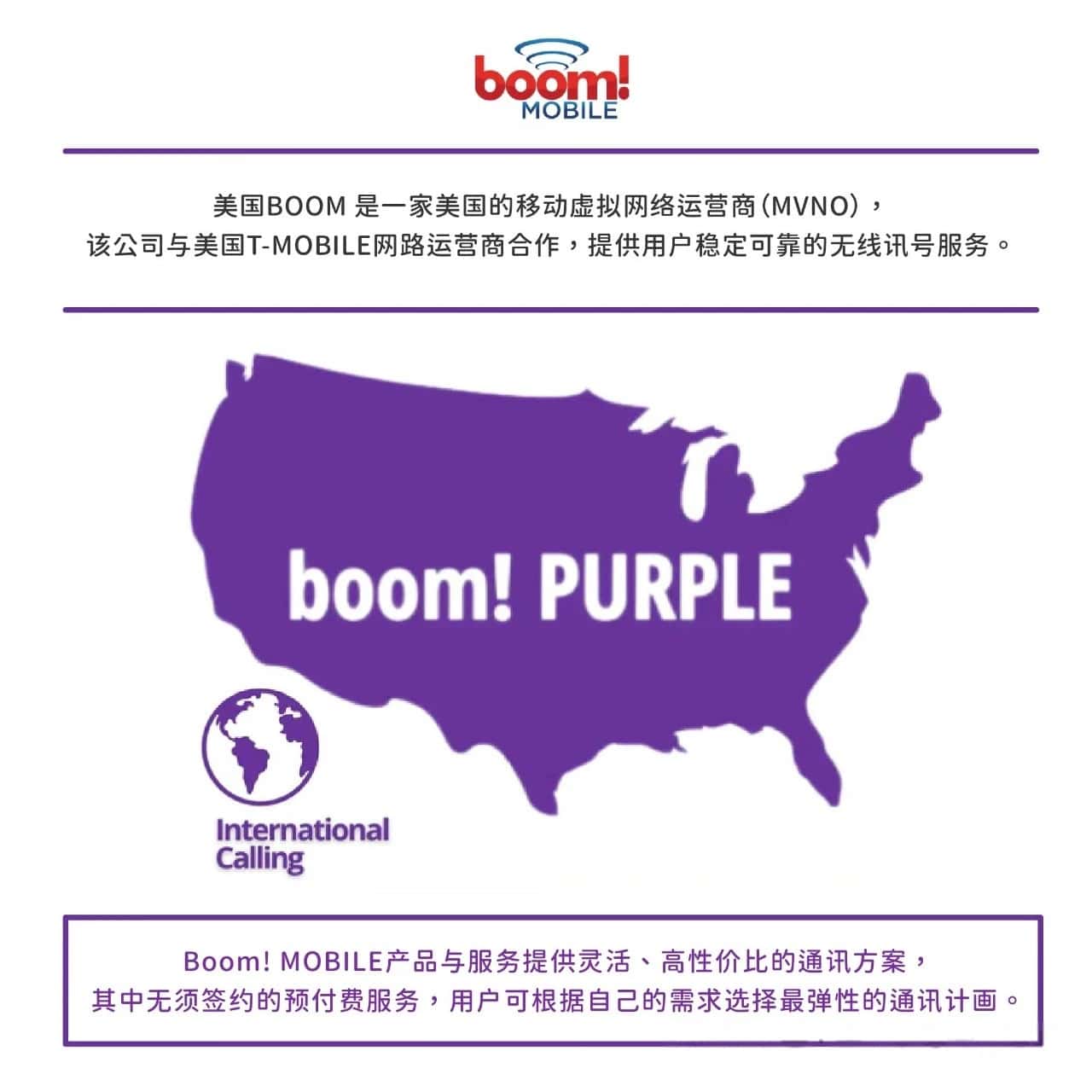 美国 Boom（Boom Purple）虚拟运营商套餐深度指南 — 国内可用的保号选择